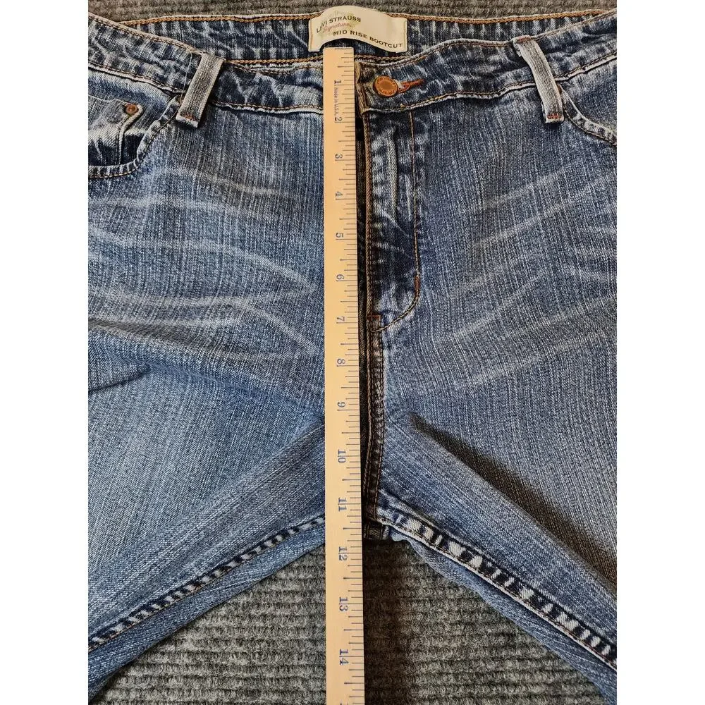 Levi Strauss Womens Size 18 Signature Mid Rise Bootcut Womens Blue Denim Jeans - Picture 9 of 15